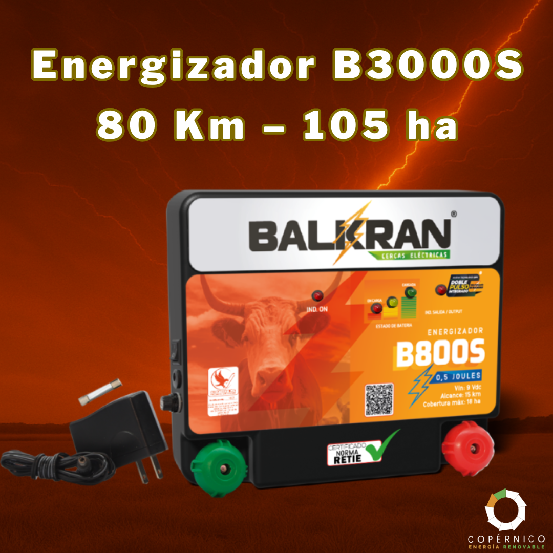 Energizador B3000S – 80 Km – 105 ha