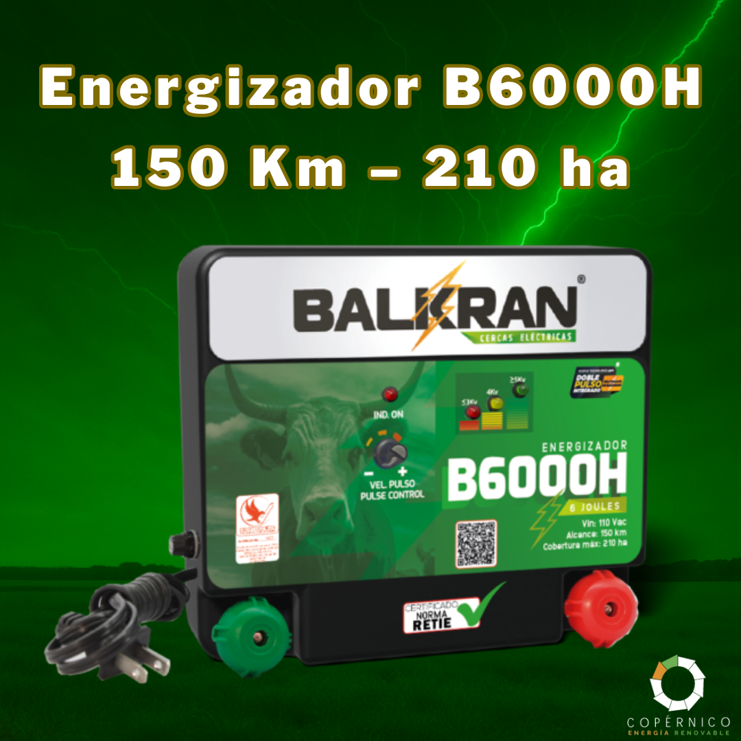 Energizador B6000H – 150 Km – 210 ha